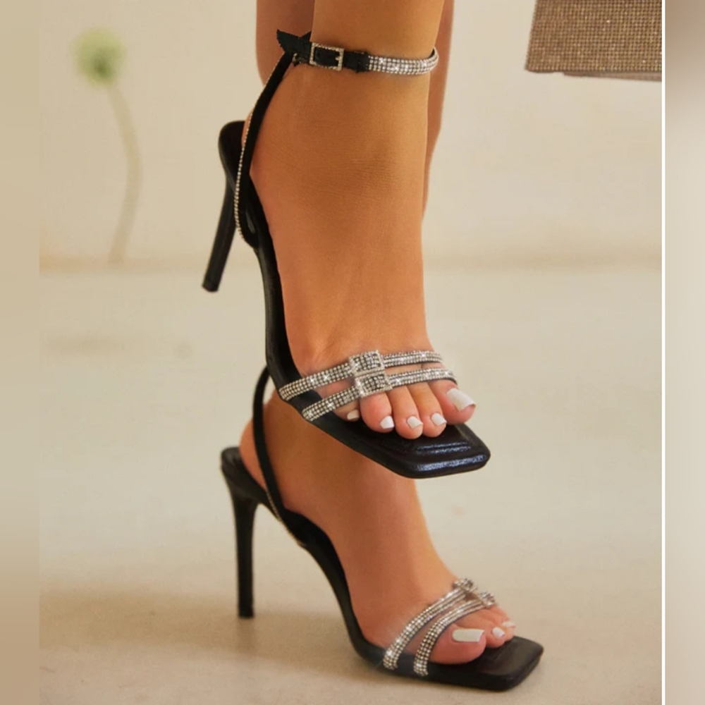 Miss Lola Miliana Rhinestone sandal heels